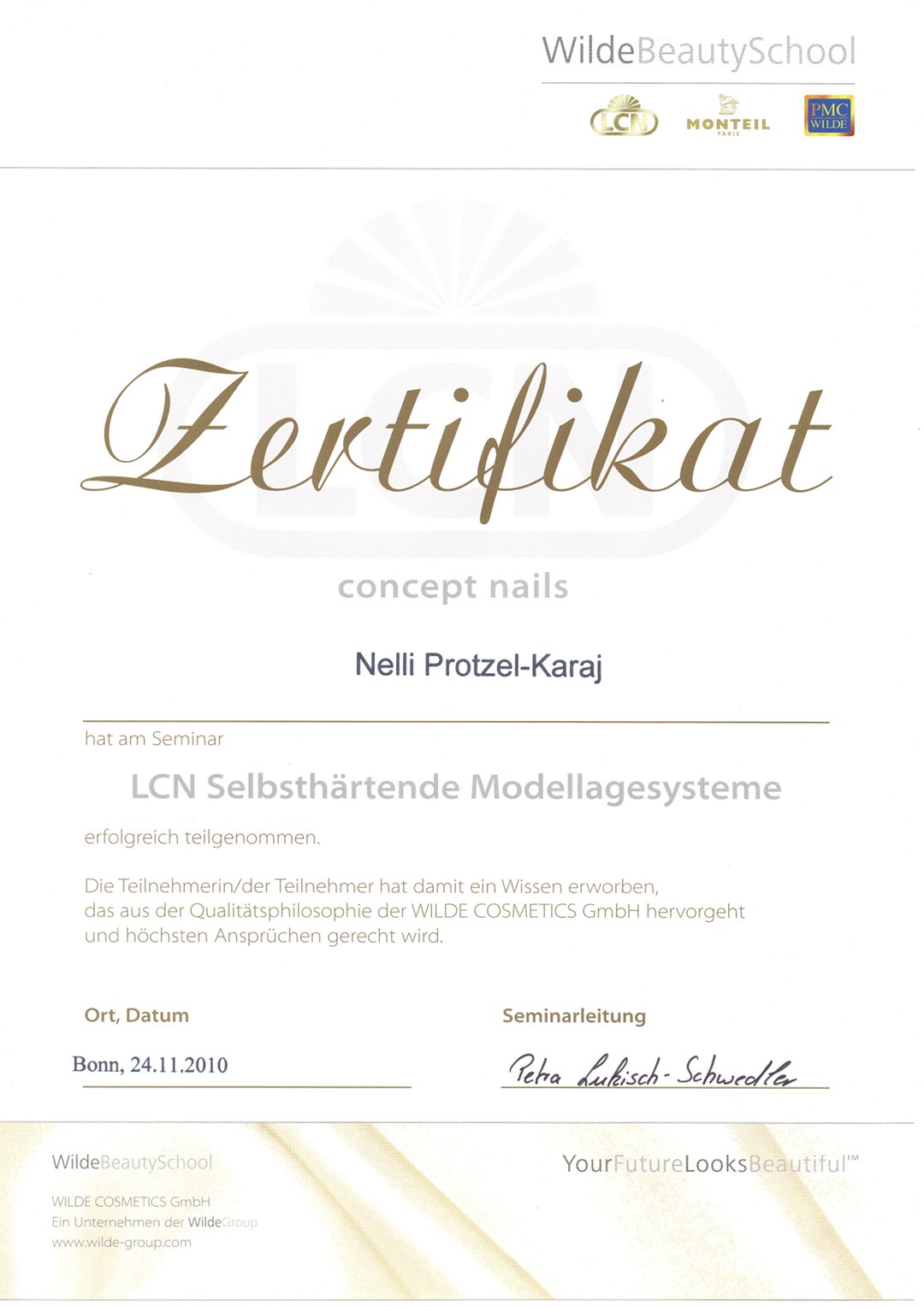 LCN Selbsthärtende Modellagesysteme